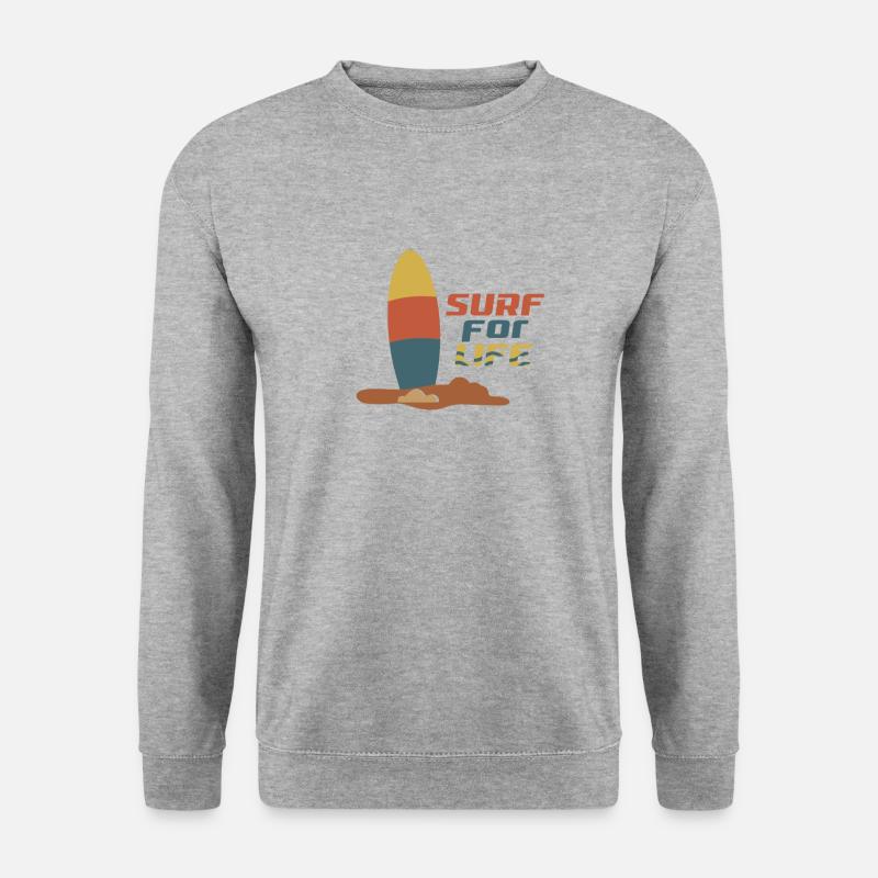 Surfing - Unisex Pullover - Weißgrau meliert