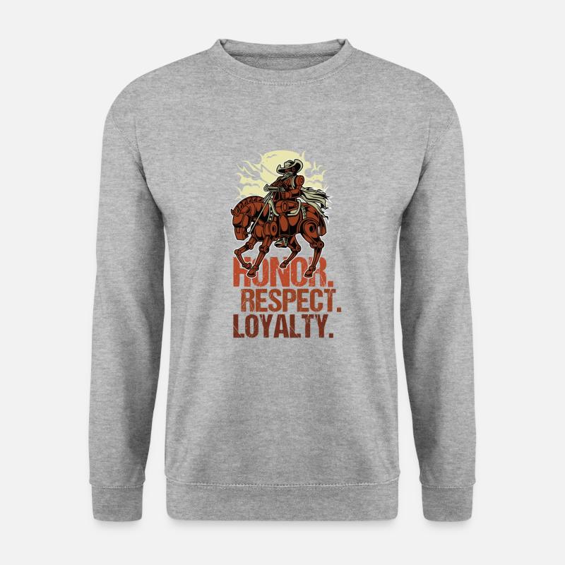 Cowboy Apocalypse Geschenkidee - Unisex Pullover - Weißgrau meliert