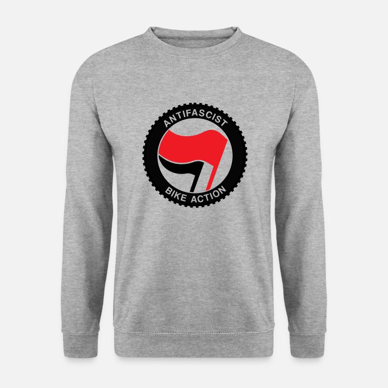 Anitfascist Bike-Action - Unisex Pullover - Weißgrau meliert