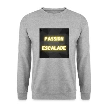 ESCALADE. CLIMB. CLIMBING. ESCALADE. VAN. GRIMPER. - Sweat-shirt Unisexe - gris chiné - Devant - Alina (178cm) & Michal (187cm)