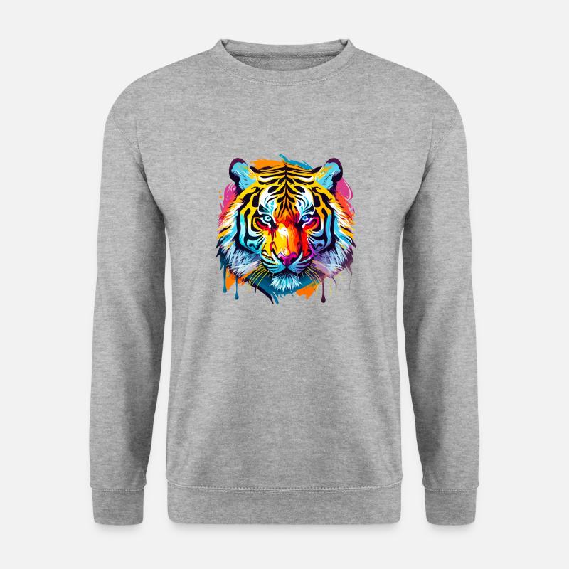 Tiger - Unisex Pullover - Weißgrau meliert