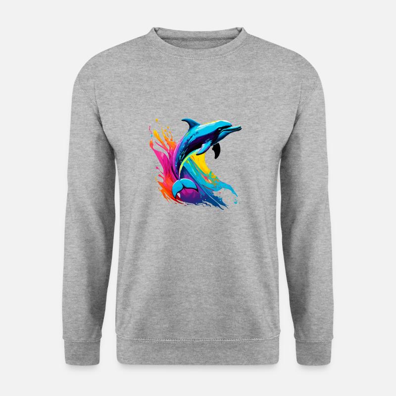 Delfin - Unisex Pullover - Weißgrau meliert