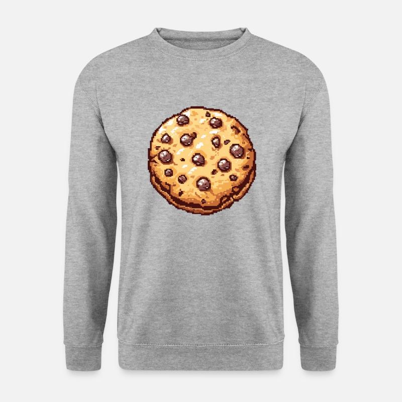 Kekse Pixel Symbol - Unisex Pullover - Weißgrau meliert