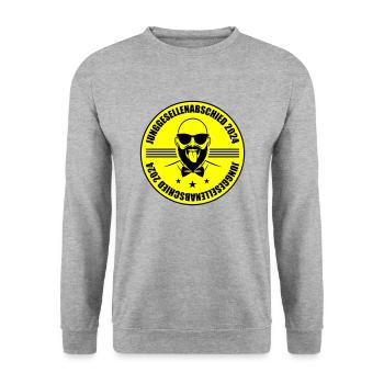 Junggesellenabschied 2024 - Unisex Pullover - Weißgrau meliert - Vorne - Alina (178cm) & Michal (187cm)