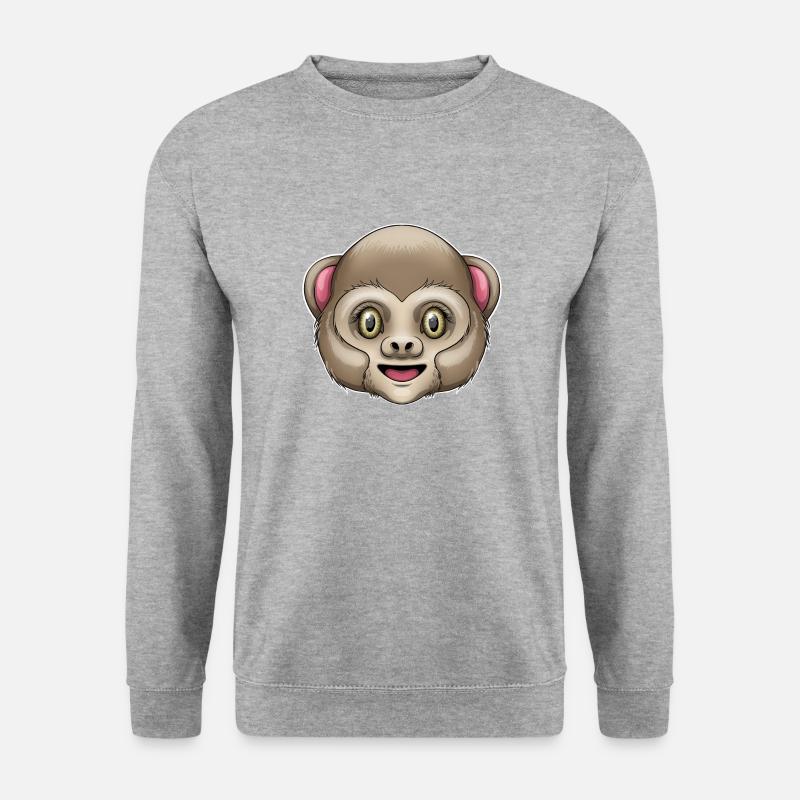 Affengesicht - Unisex Pullover - Weißgrau meliert