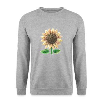 Sonnenblume - Unisex Pullover - Weißgrau meliert - Vorne - Alina (178cm) & Michal (187cm)
