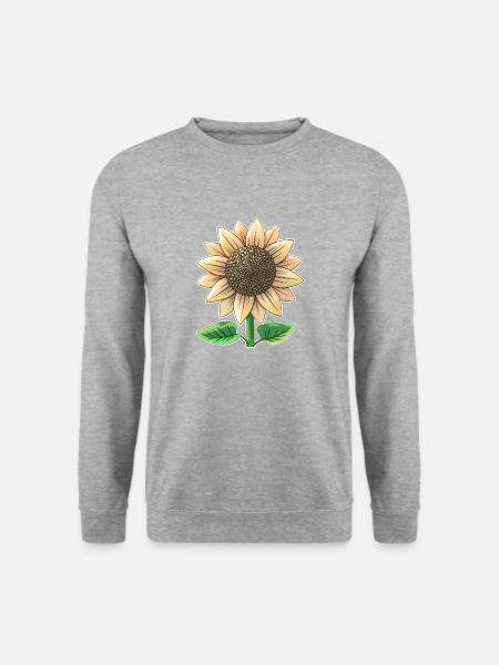 Sonnenblume - Unisex Pullover - Weißgrau meliert