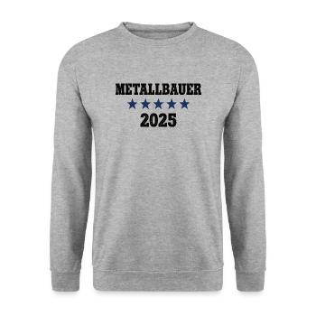 Metallbauer Beruf Metallbauerei Arbeit Schlosser - Unisex Pullover - Weißgrau meliert - Vorne - Alina (178cm) & Michal (187cm)