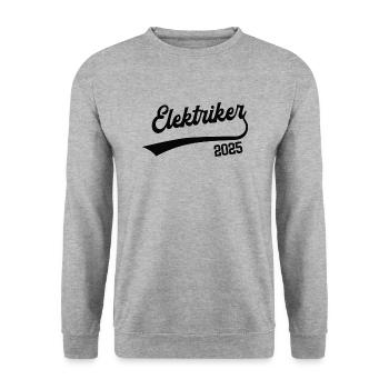Elektriker 2025 Beruf Elektrik Lehre Ausbildung - Unisex Pullover - Weißgrau meliert - Vorne - Alina (178cm) & Michal (187cm)