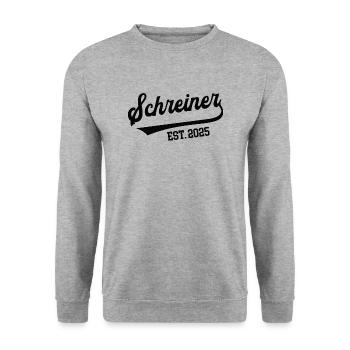 Schreiner 2025 Beruf Schreinerei Lehre Lehrling - Unisex Pullover - Weißgrau meliert - Vorne - Alina (178cm) & Michal (187cm)