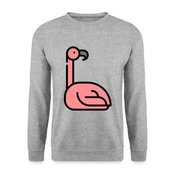 A beautiful, cute flamingo. - Unisex Sweatshirt - salt & pepper - Front - Alina (178cm) & Michal (187cm)