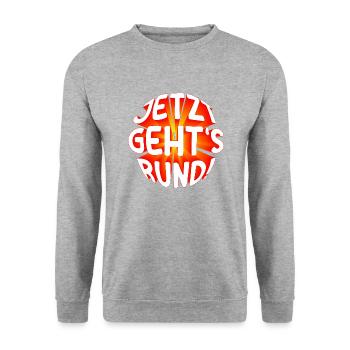 Jetzt gehts rund 3D - Unisex Pullover - Weißgrau meliert - Vorne - Alina (178cm) & Michal (187cm)