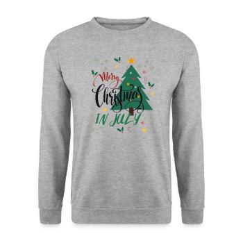 Noël en juillet, Noël, Arbre de Noël - Sweat-shirt Unisexe - gris chiné - Devant - Alina (178cm) & Michal (187cm)