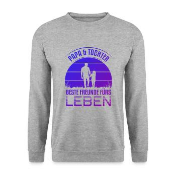 Bester Papa Der Welt Geschenke Weihnachten - Unisex Pullover - Weißgrau meliert - Vorne - Alina (178cm) & Michal (187cm)