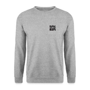 Geiler Typ Mit Bart - Bartträger Vintage Retro - Unisex Pullover - Weißgrau meliert - Vorne - Alina (178cm) & Michal (187cm)