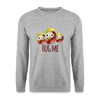 Châtaignes, Châtaignes, Marronnier d’Inde, embrasse-moi - Sweat-shirt Unisexe - gris chiné - Devant - Alina (178cm) & Michal (187cm)