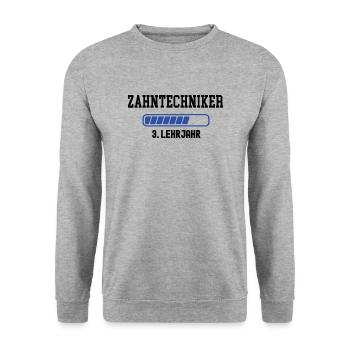 Ausbildung Zahntechniker 3. Lehrjahr Zahntechnik - Unisex Pullover - Weißgrau meliert - Vorne - Alina (178cm) & Michal (187cm)