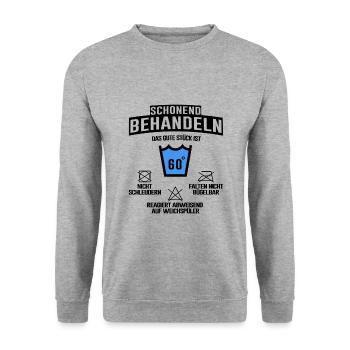 60. Geburtstag Feiern Familie Lustiger Spruch - Unisex Pullover - Weißgrau meliert - Vorne - Alina (178cm) & Michal (187cm)