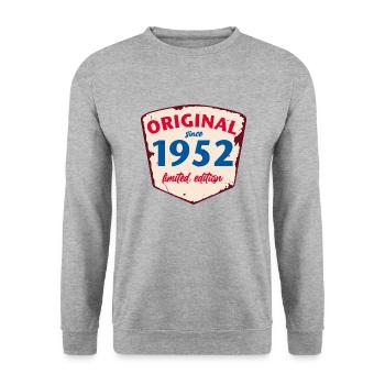 Plaque en étain 1952 - édition lirisée - Vintage - Sweat-shirt Unisexe - gris chiné - Devant - Alina (178cm) & Michal (187cm)