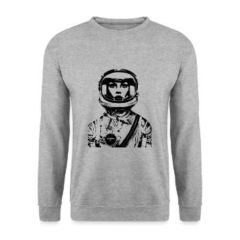 ASTRONAUTE FEMME FEMME POWER STENCIL - Sweat-shirt Unisexe - gris chiné - Devant - Alina (178cm) & Michal (187cm)