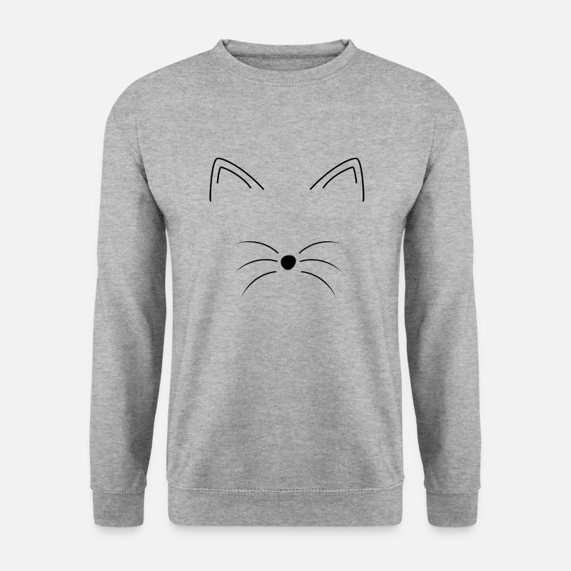 Katze - Unisex Pullover - Weißgrau meliert
