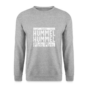 Hummel Hummel Mors Mors - Geschenk für Hamburger - Unisex Pullover - Weißgrau meliert - Vorne - Alina (178cm) & Michal (187cm)