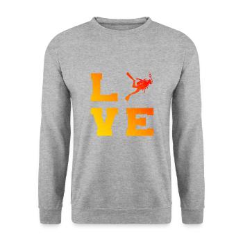 Plongée sous-marine Tauchen Plongée sous-marine Tauchen - Sweat-shirt Unisexe - gris chiné - Devant - Alina (178cm) & Michal (187cm)