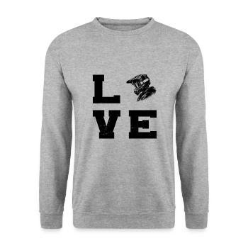 MTB Radfahren Radsport Mountainbike Radfahrer - Unisex Pullover - Weißgrau meliert - Vorne - Alina (178cm) & Michal (187cm)