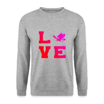 Free Dive Diving Scuba Diver Diver Scuba Taucher - Unisex Sweatshirt - salt & pepper - Front - Alina (178cm) & Michal (187cm)