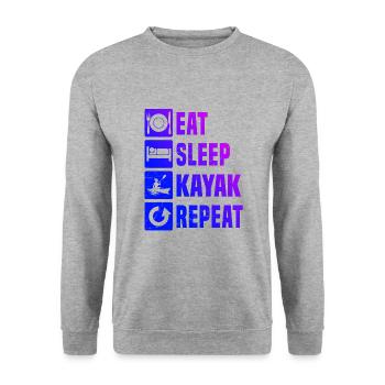 Kajak Kajakfahren Herren Kayak Damen Kanu - Unisex Pullover - Weißgrau meliert - Vorne - Alina (178cm) & Michal (187cm)