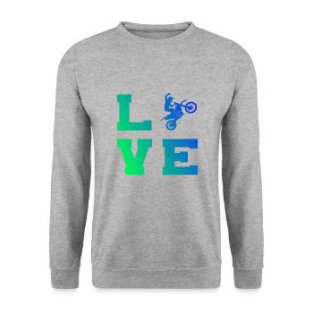 Dirtbike Dirt Biker Freestyle Motocross Motocross - Unisex Pullover - Weißgrau meliert - Vorne - Alina (178cm) & Michal (187cm)
