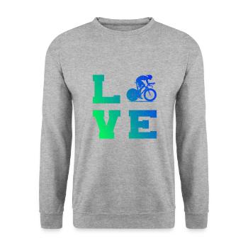 Rennrad Rennradfahrer Roadbike Damen Rennradfahren - Unisex Pullover - Weißgrau meliert - Vorne - Alina (178cm) & Michal (187cm)