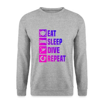 Homme Diver Scuba Diver Plongée sous-marine - Sweat-shirt Unisexe - gris chiné - Devant - Alina (178cm) & Michal (187cm)