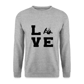 Kite Kitesurfen Kitesurfer Kiten Kitesurfing - Unisex Pullover - Weißgrau meliert - Vorne - Alina (178cm) & Michal (187cm)