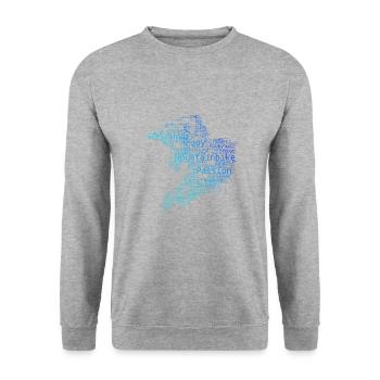 Mountainbiker Damen Radsport Mountainbike - Unisex Pullover - Weißgrau meliert - Vorne - Alina (178cm) & Michal (187cm)