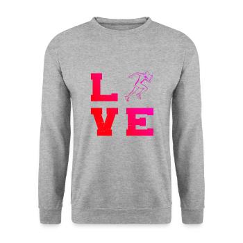 Fitness Hommes Jogging Course Course Jogging - Sweat-shirt Unisexe - gris chiné - Devant - Alina (178cm) & Michal (187cm)