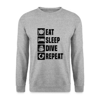 Plongée sous-marine Plongée sous-marine Plongée libre Scuba Diver - Sweat-shirt Unisexe - gris chiné - Devant - Alina (178cm) & Michal (187cm)