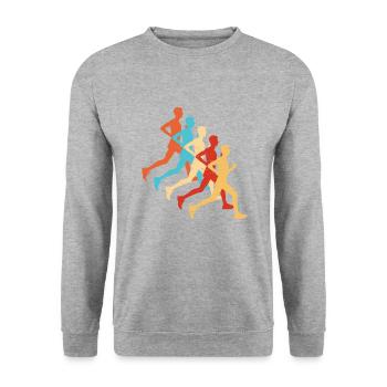 Fitness Laufen Cross Country Running Running - Unisex Sweatshirt - salt & pepper - Front - Alina (178cm) & Michal (187cm)