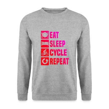 Mountainbike Radfahrer Mtb Radeln Velo - Unisex Pullover - Weißgrau meliert - Vorne - Alina (178cm) & Michal (187cm)