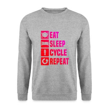 Fahrrad Mtb Mountainbike Bike Radeln Fahrradfahren - Unisex Pullover - Weißgrau meliert - Vorne - Alina (178cm) & Michal (187cm)
