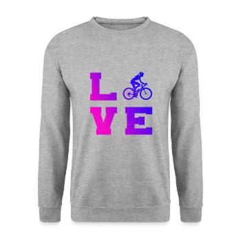 Vélo Cycliste Femmes Hommes Vélo Vélo - Sweat-shirt Unisexe - gris chiné - Devant - Alina (178cm) & Michal (187cm)