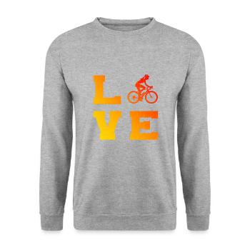 Cyclists Cycling Mountain biking Cycling - Unisex Sweatshirt - salt & pepper - Front - Alina (178cm) & Michal (187cm)