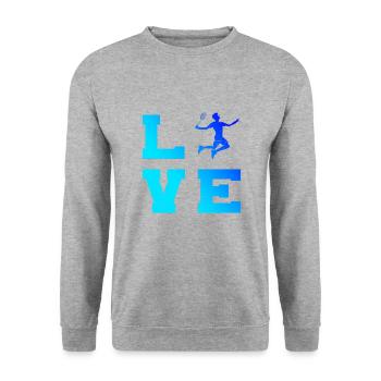 Squash Badminton Femme Badminton Homme Badminton - Sweat-shirt Unisexe - gris chiné - Devant - Alina (178cm) & Michal (187cm)
