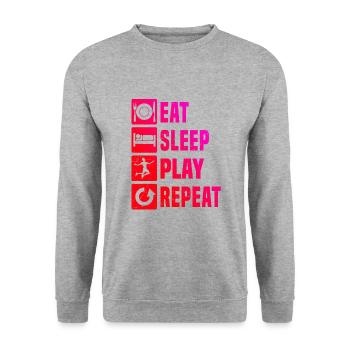 Squash Men's Badminton Badminton Players Badminton Players - Unisex Sweatshirt - salt & pepper - Front - Alina (178cm) & Michal (187cm)