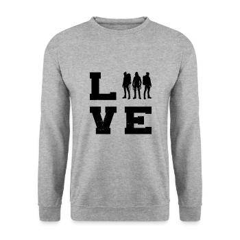 Herren Climbing Klettern Climber Bouldering - Unisex Pullover - Weißgrau meliert - Vorne - Alina (178cm) & Michal (187cm)