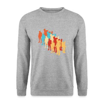 Hommes Femmes Bloc Escalade Bloc - Sweat-shirt Unisexe - gris chiné - Devant - Alina (178cm) & Michal (187cm)