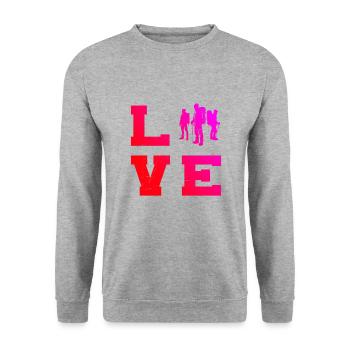Climber Bouldering Climbing Women Climbing - Unisex Sweatshirt - salt & pepper - Front - Alina (178cm) & Michal (187cm)