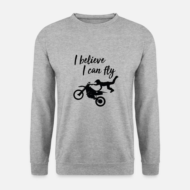 Motocross Motorradfahrer braap Geschenkidee - Unisex Pullover - Weißgrau meliert