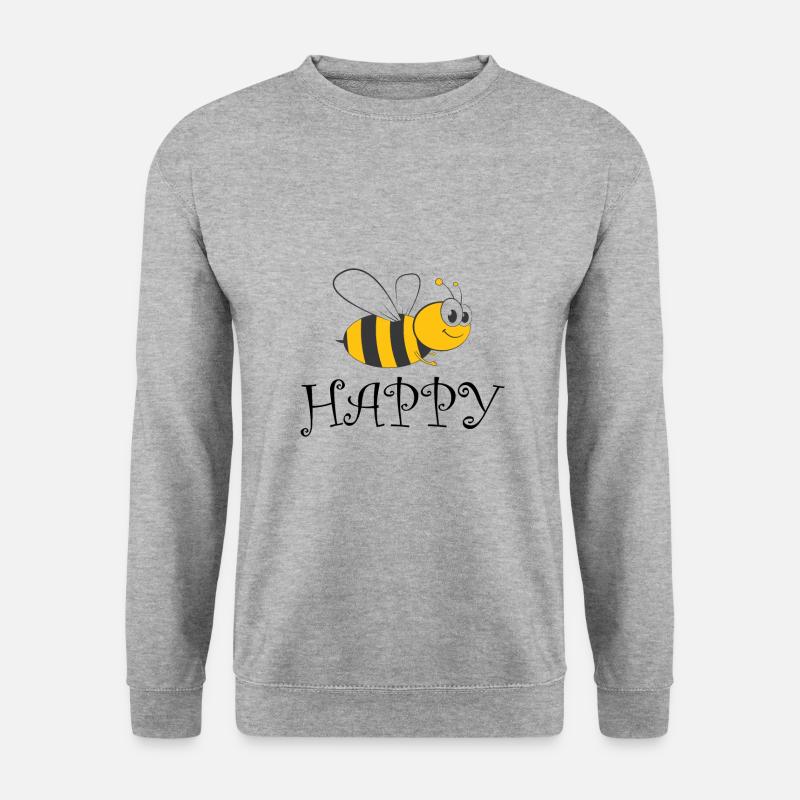 Biene - Unisex Pullover - Weißgrau meliert