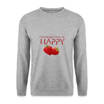 Fraise - Sweat-shirt Unisexe - gris chiné - Devant - Alina (178cm) & Michal (187cm)